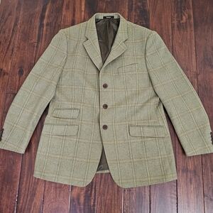 Barbour T22 Squires Double Twist Wool Tweed Sport Coat Size 46